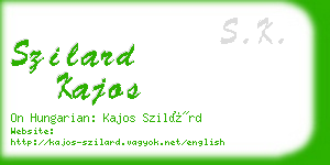 szilard kajos business card